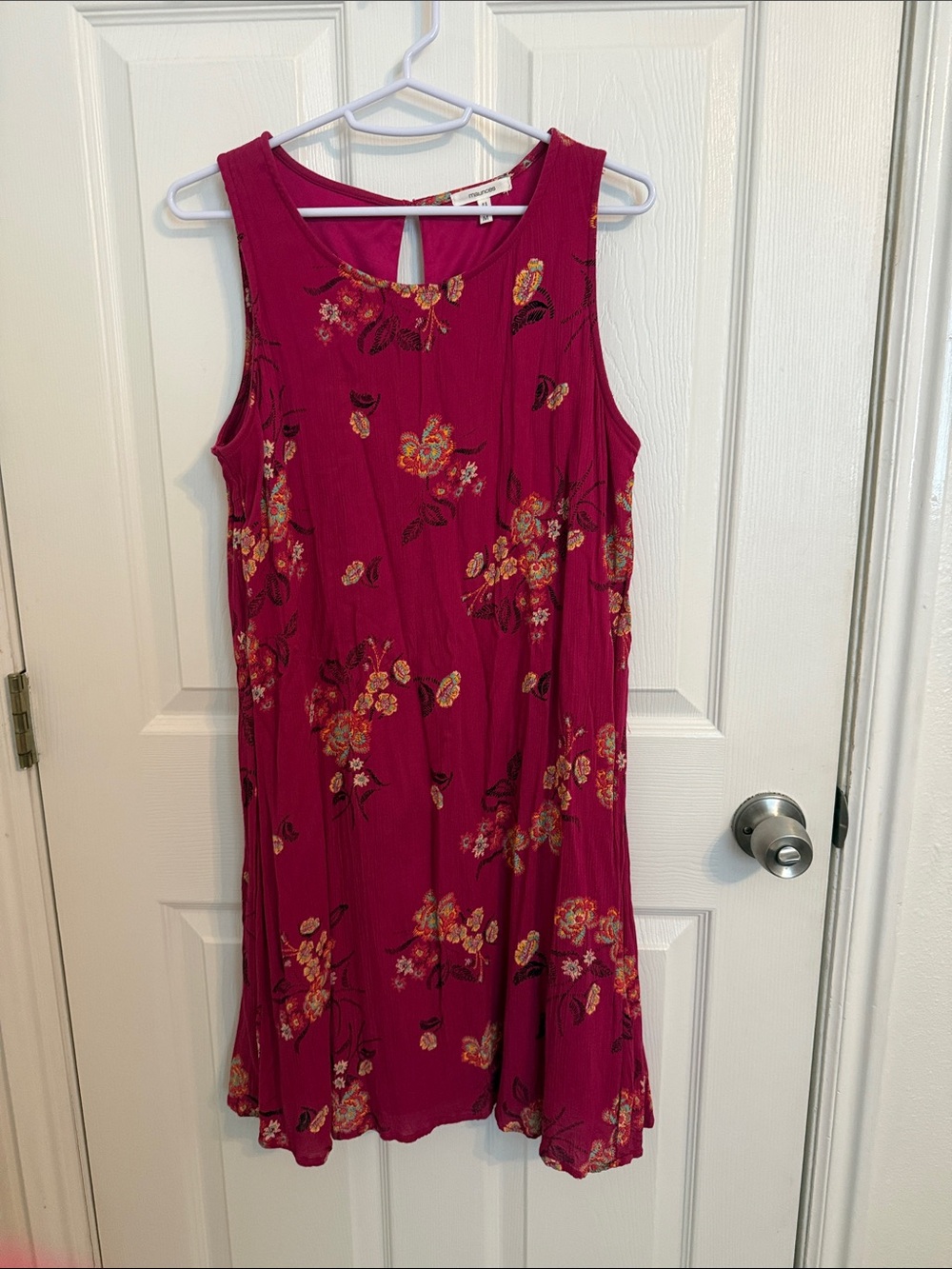 Maurices Berry Pink Floral Sleeveless Shift Dress